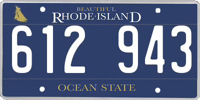 RI license plate 612943