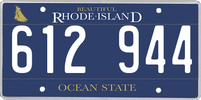 RI license plate 612944
