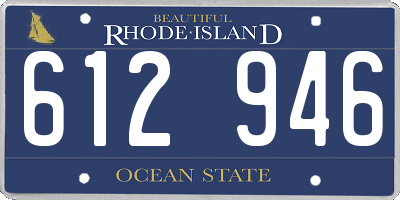 RI license plate 612946