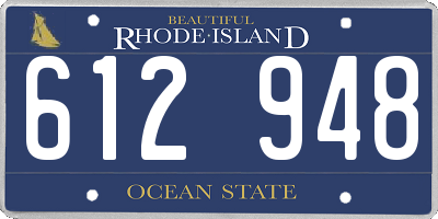 RI license plate 612948