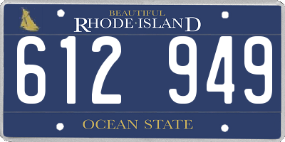 RI license plate 612949