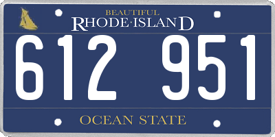 RI license plate 612951