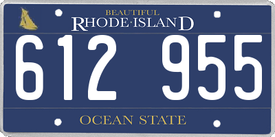 RI license plate 612955