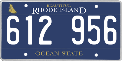 RI license plate 612956