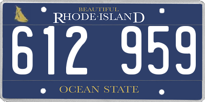 RI license plate 612959