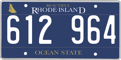 RI license plate 612964