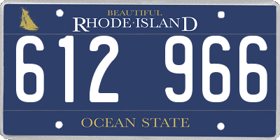 RI license plate 612966