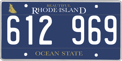 RI license plate 612969