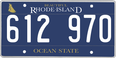RI license plate 612970