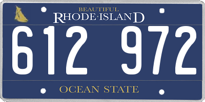 RI license plate 612972