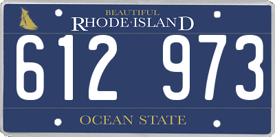 RI license plate 612973