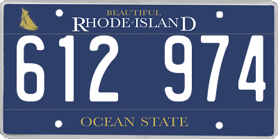 RI license plate 612974