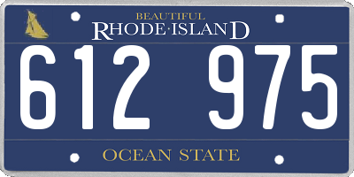 RI license plate 612975