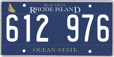 RI license plate 612976