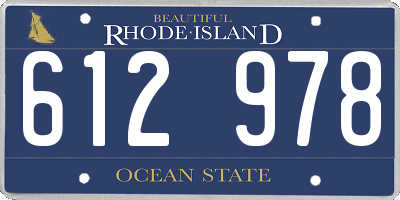 RI license plate 612978