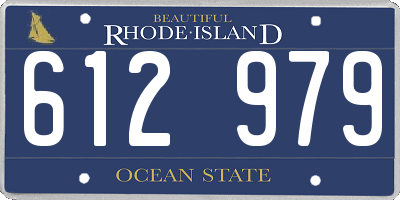 RI license plate 612979