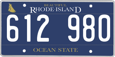 RI license plate 612980