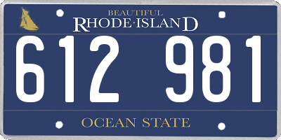 RI license plate 612981