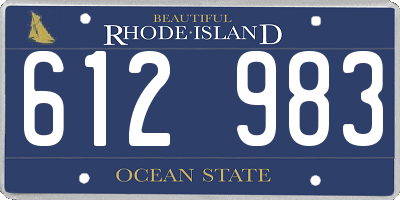 RI license plate 612983