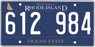 RI license plate 612984