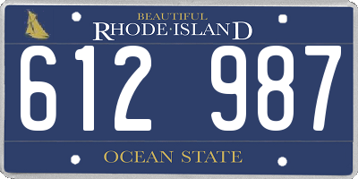 RI license plate 612987