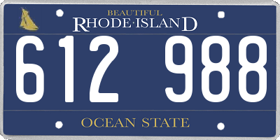 RI license plate 612988
