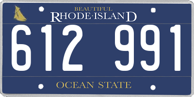RI license plate 612991