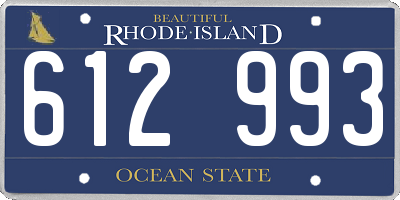 RI license plate 612993