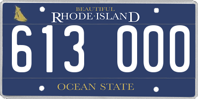 RI license plate 613000