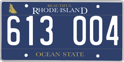 RI license plate 613004