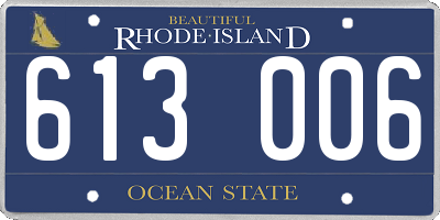 RI license plate 613006