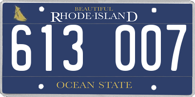 RI license plate 613007