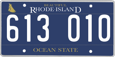 RI license plate 613010