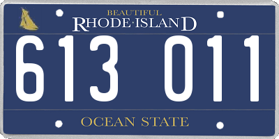 RI license plate 613011