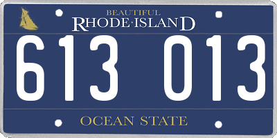 RI license plate 613013
