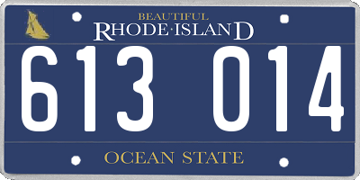 RI license plate 613014