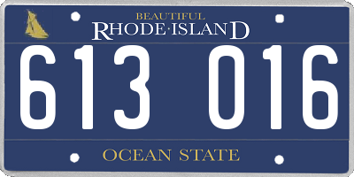 RI license plate 613016