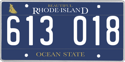 RI license plate 613018