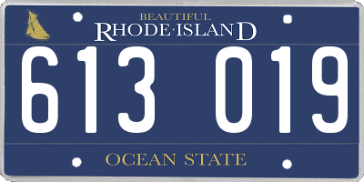 RI license plate 613019