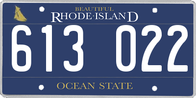 RI license plate 613022