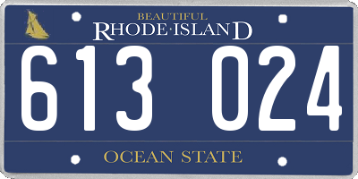 RI license plate 613024