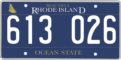 RI license plate 613026