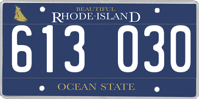 RI license plate 613030