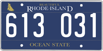 RI license plate 613031
