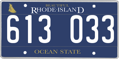 RI license plate 613033