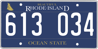 RI license plate 613034