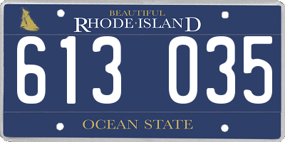 RI license plate 613035