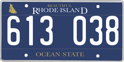 RI license plate 613038