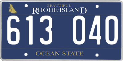 RI license plate 613040