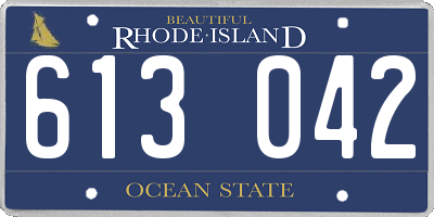 RI license plate 613042